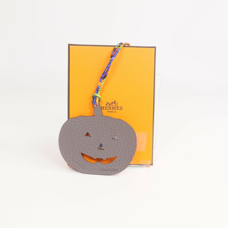 HERMES Epsom/Togo皮革Pumpkin Charm掛飾-9