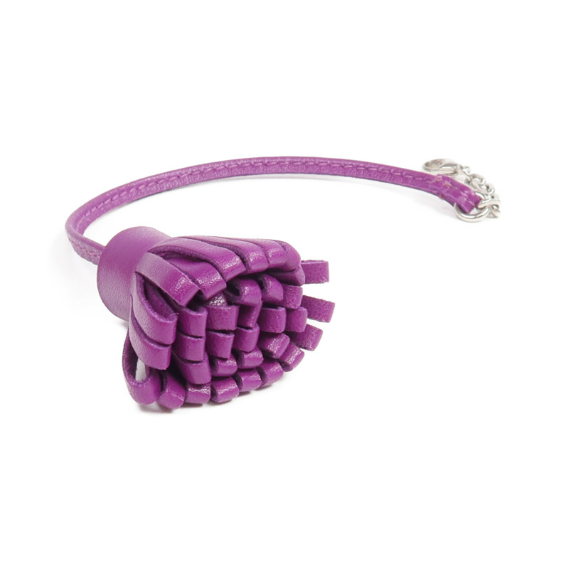 HERMES Milo皮革Page marker銀扣掛飾-2