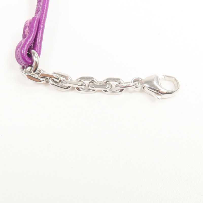 HERMES Milo皮革Page marker銀扣掛飾-4