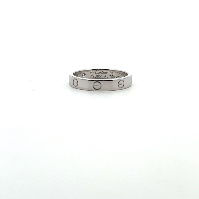＊奢華大道國際精品＊【J1200】CARTIER 卡地亞 750白K LOVE戒指(1顆鑽) 60號 16號 B4050560-0