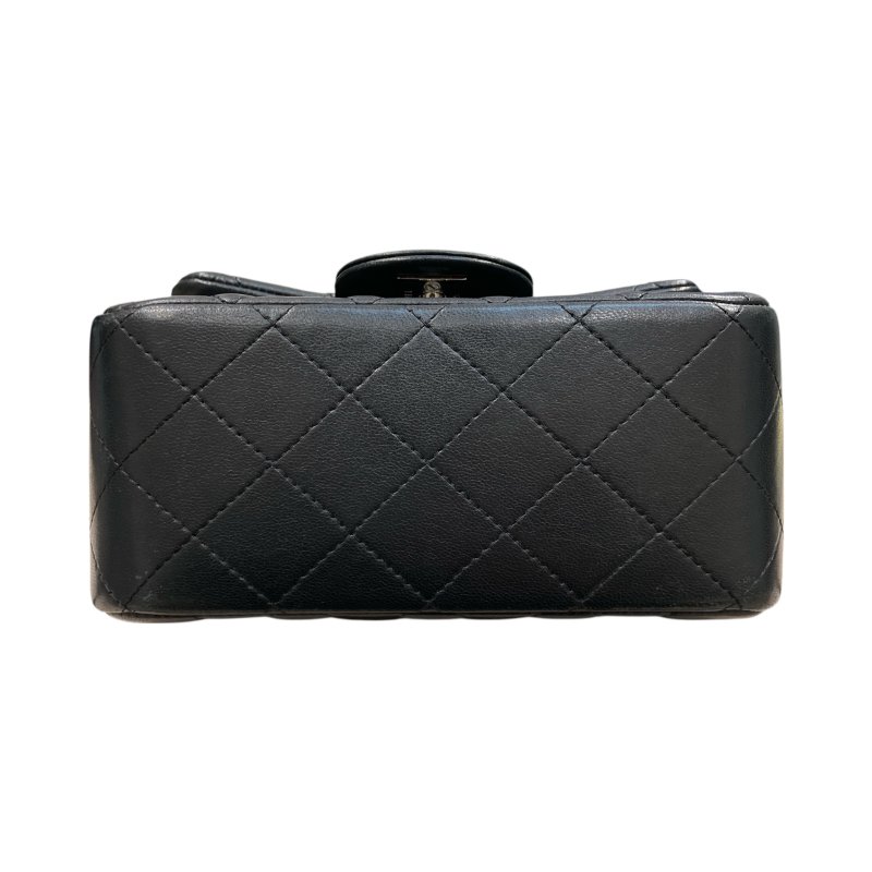 CHANEL 香奈兒 CLASSIC FLAP 經典翻蓋包 方胖子 小羊皮 黑色 銀釦-5