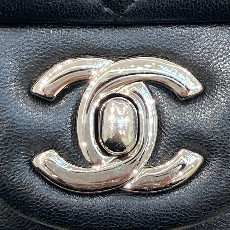 CHANEL 香奈兒 CLASSIC FLAP 經典翻蓋包 方胖子 小羊皮 黑色 銀釦-14