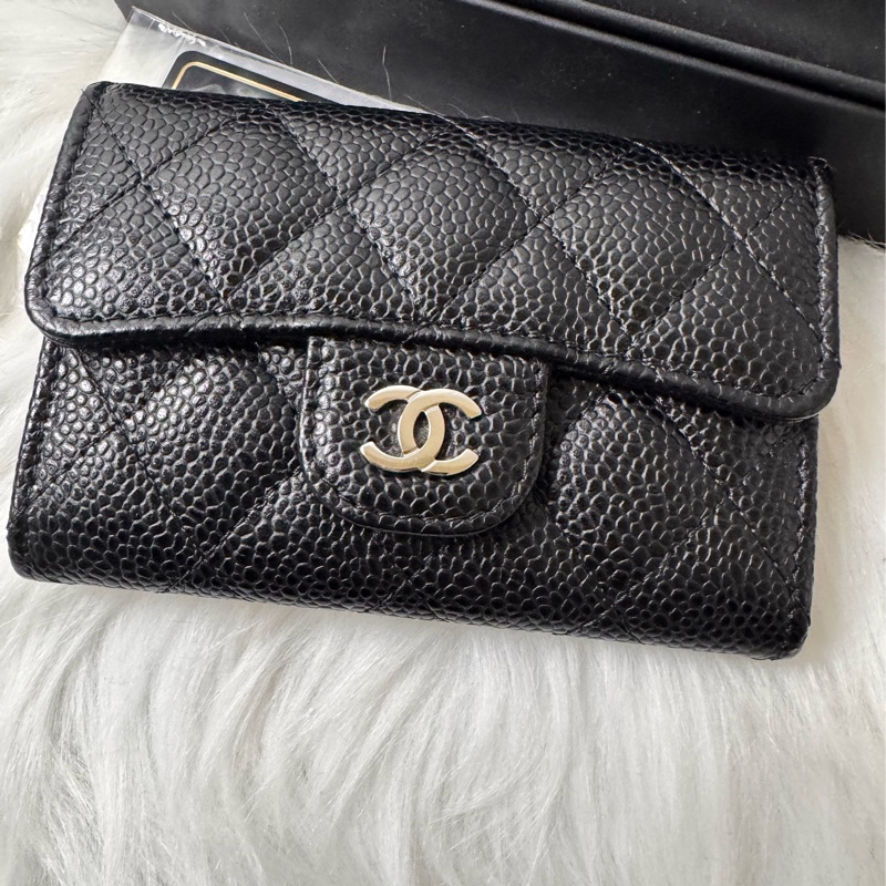 CHANEL經典 荔枝牛口蓋卡片夾-4