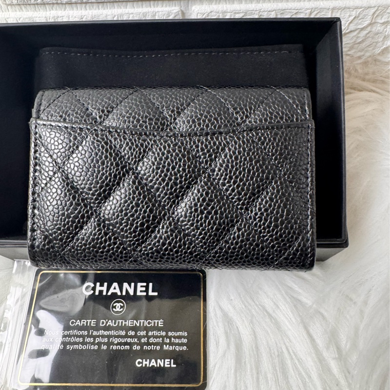 CHANEL經典 荔枝牛口蓋卡片夾-5