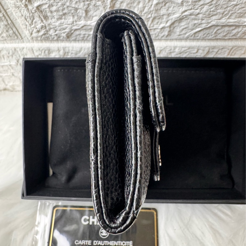 CHANEL經典 荔枝牛口蓋卡片夾-9