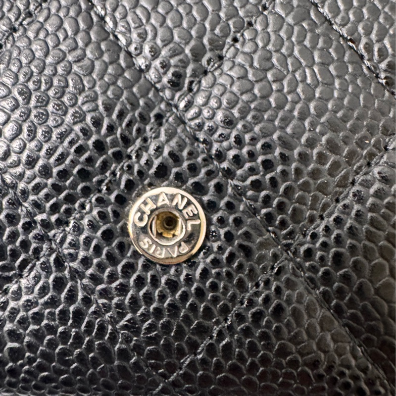 CHANEL經典 荔枝牛口蓋卡片夾-11