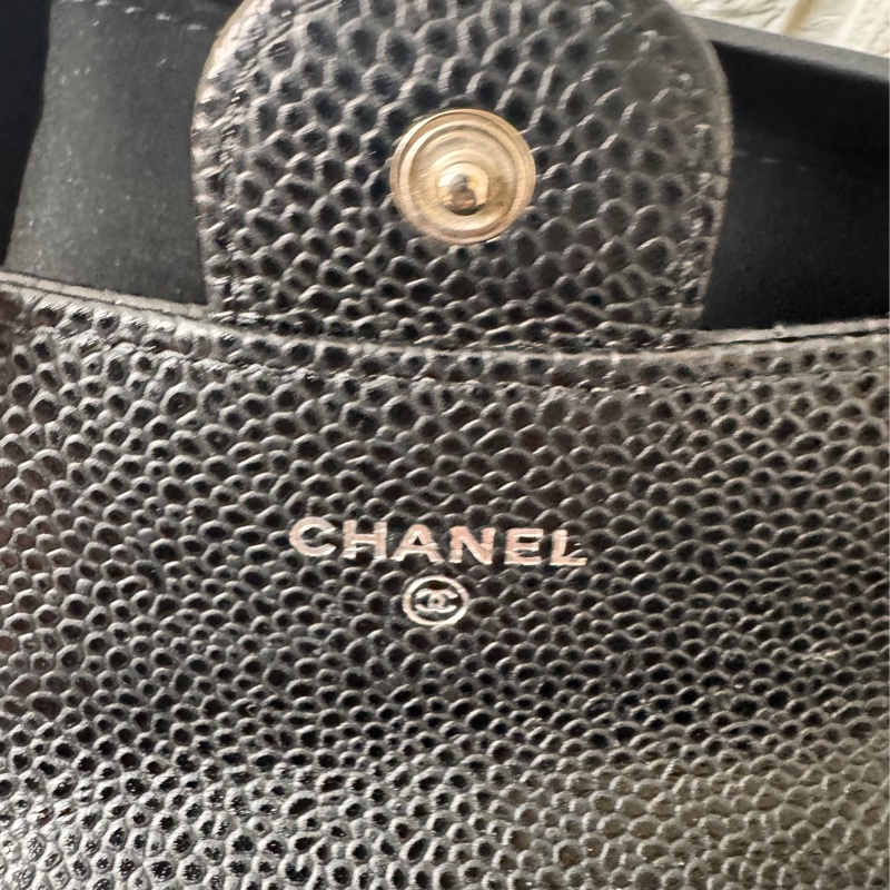 CHANEL經典 荔枝牛口蓋卡片夾-12