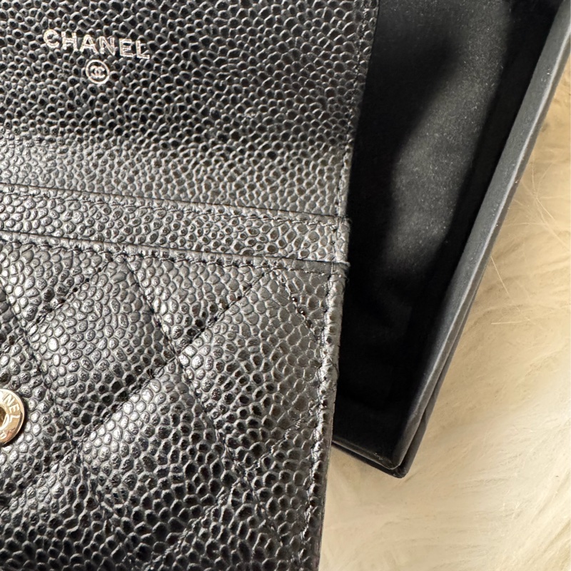 CHANEL經典 荔枝牛口蓋卡片夾-13