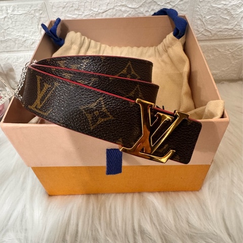 LV 經典老花皮革雙面皮帶