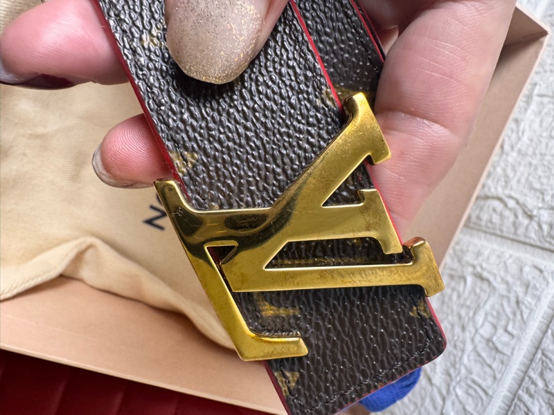 LV 經典老花皮革雙面皮帶-1