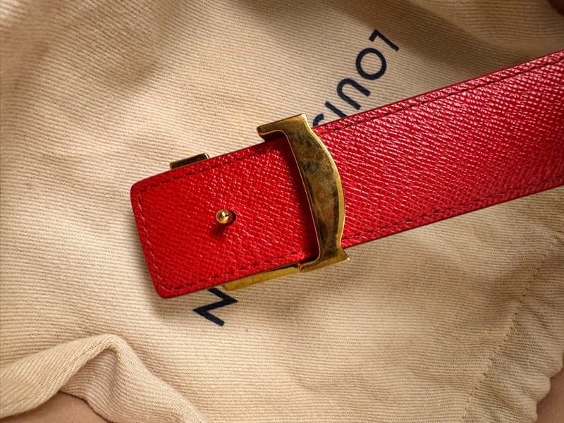 LV 經典老花皮革雙面皮帶-9