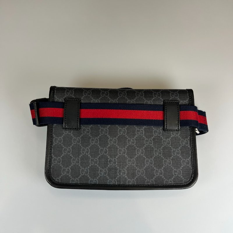 GUCCI 598113 黑老花腰包-1