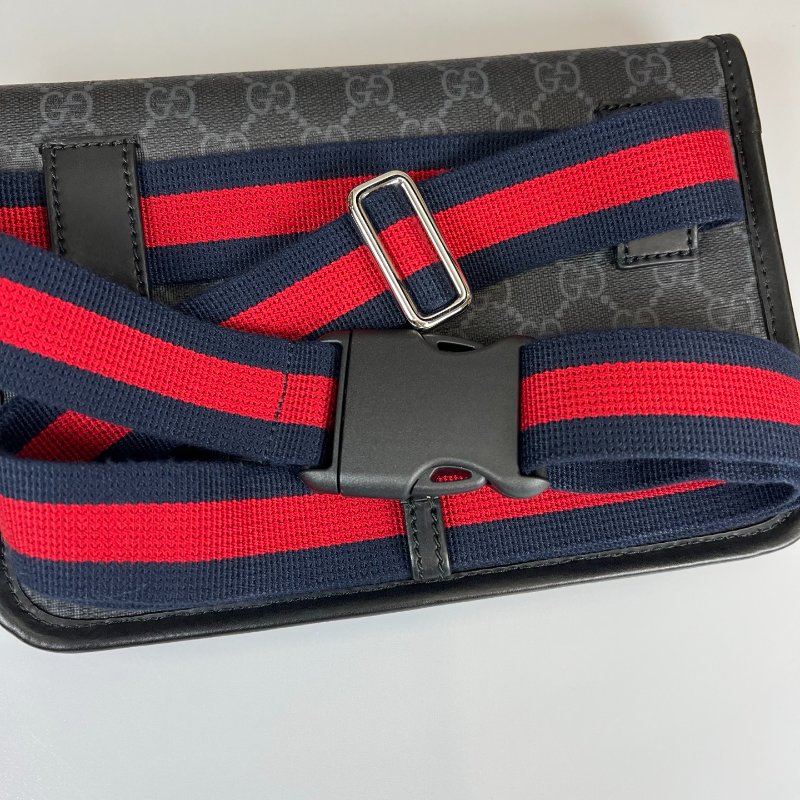 GUCCI 598113 黑老花腰包-7