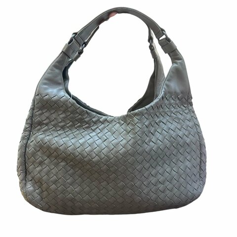 【美收精品】BV灰色編織肩背包 5-50