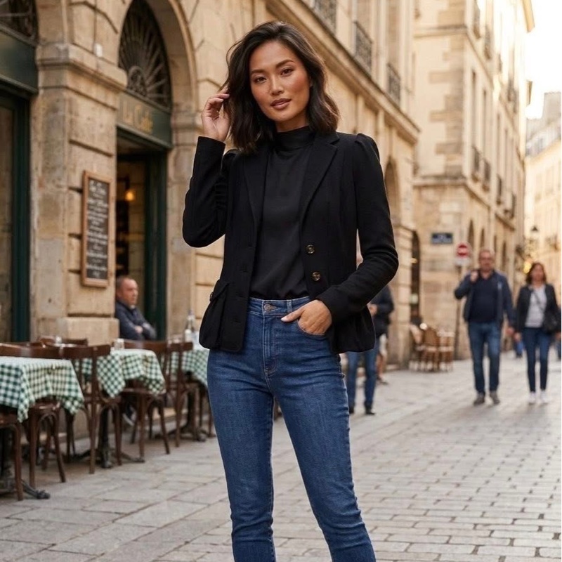 BURBERRY 黑標 黑色口袋棉質外套-0