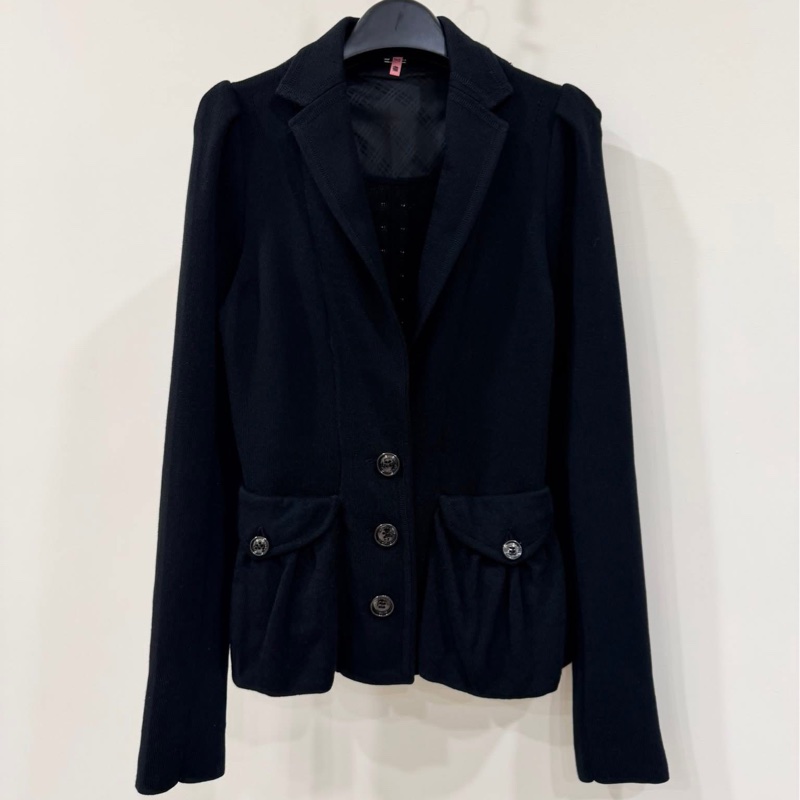 BURBERRY 黑標 黑色口袋棉質外套-1