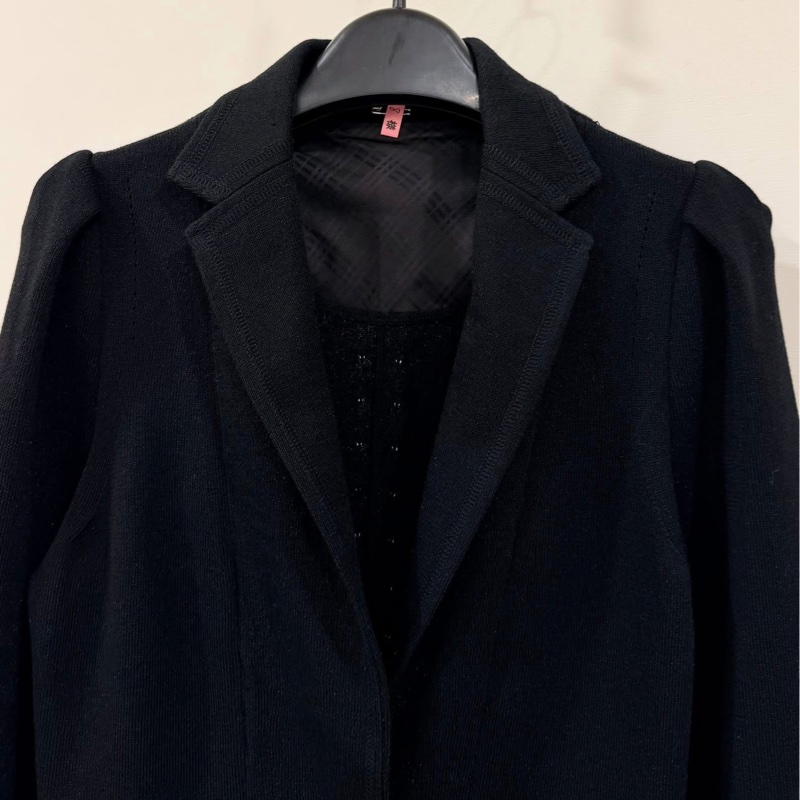 BURBERRY 黑標 黑色口袋棉質外套-4