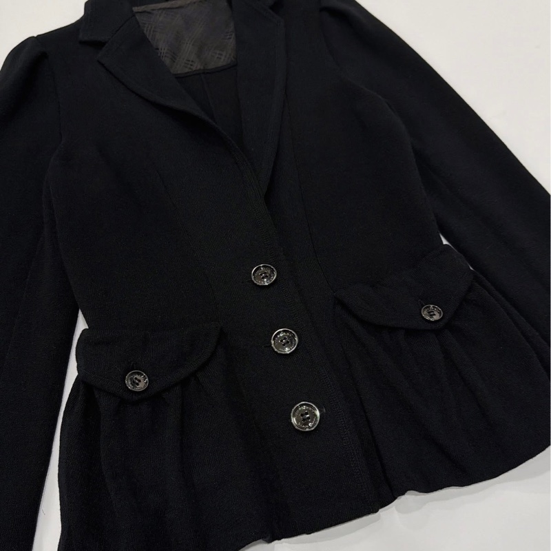 BURBERRY 黑標 黑色口袋棉質外套-5