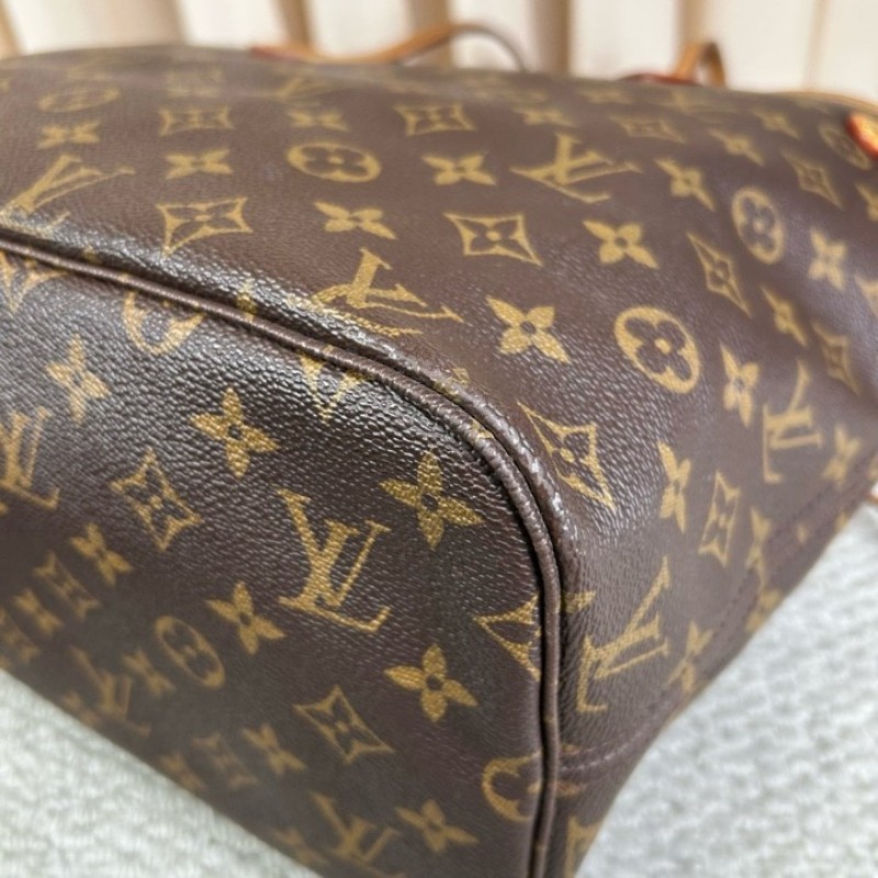 LV路易威登 Neverfull購物袋托特包子母包 經典老花滿印配玫紅色內裡 超大容量 日常實用百搭-8