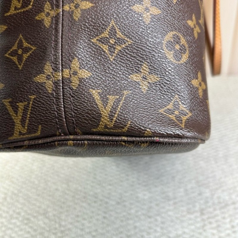 LV路易威登 Neverfull購物袋托特包子母包 經典老花滿印配玫紅色內裡 超大容量 日常實用百搭-9