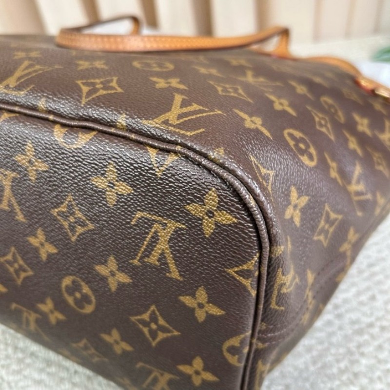 LV路易威登 Neverfull購物袋托特包子母包 經典老花滿印配玫紅色內裡 超大容量 日常實用百搭-11