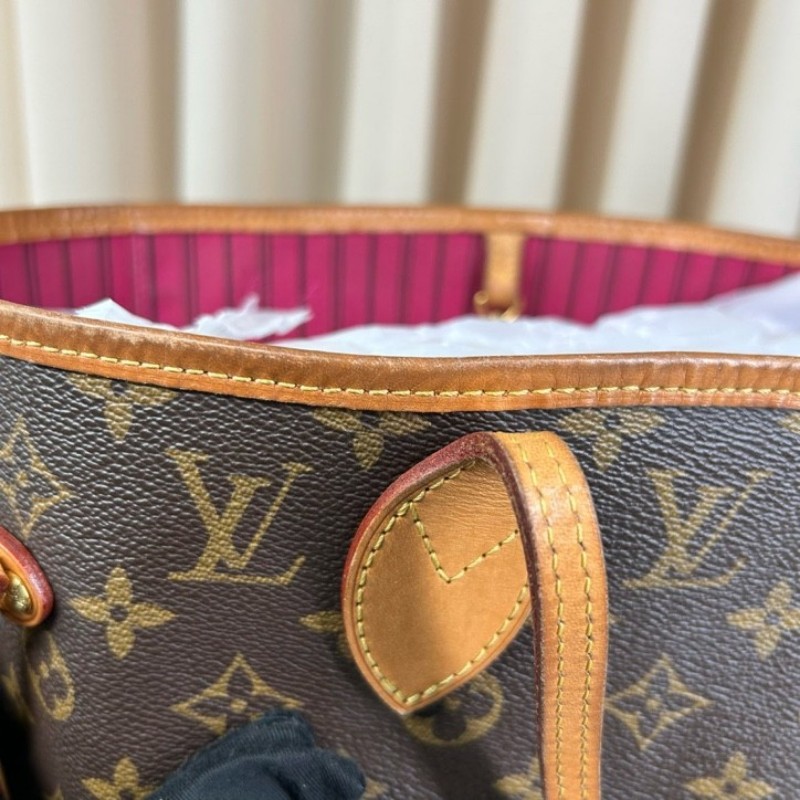 LV路易威登 Neverfull購物袋托特包子母包 經典老花滿印配玫紅色內裡 超大容量 日常實用百搭-13