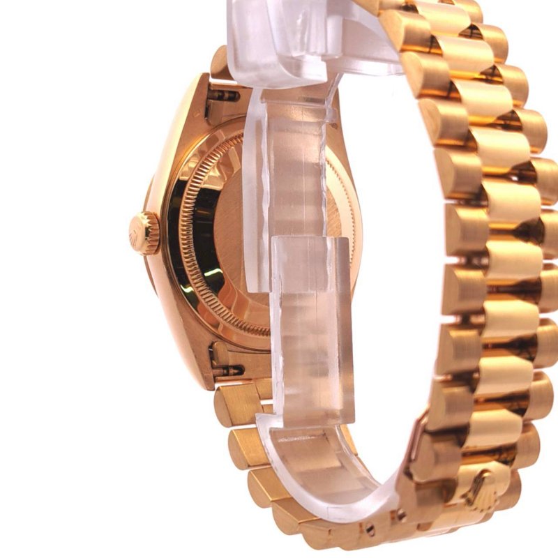 ＊奢華大道國際精品＊【W0648】ROLEX 18K黃金/紅寶石多層鑽面 DAY-DATE 18238 自動上鍊腕表 36MM-3