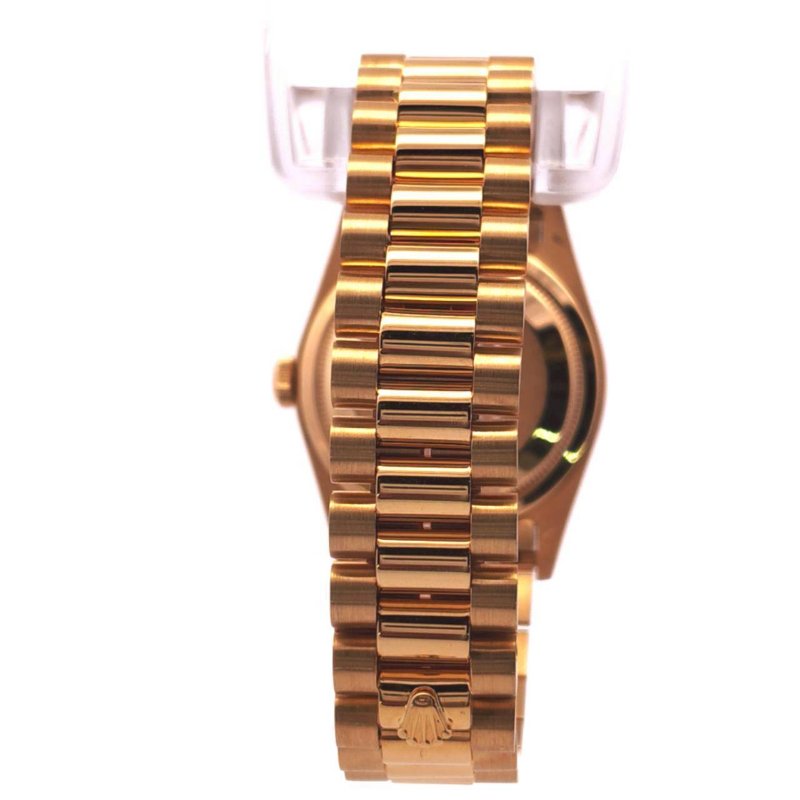 ＊奢華大道國際精品＊【W0648】ROLEX 18K黃金/紅寶石多層鑽面 DAY-DATE 18238 自動上鍊腕表 36MM-4