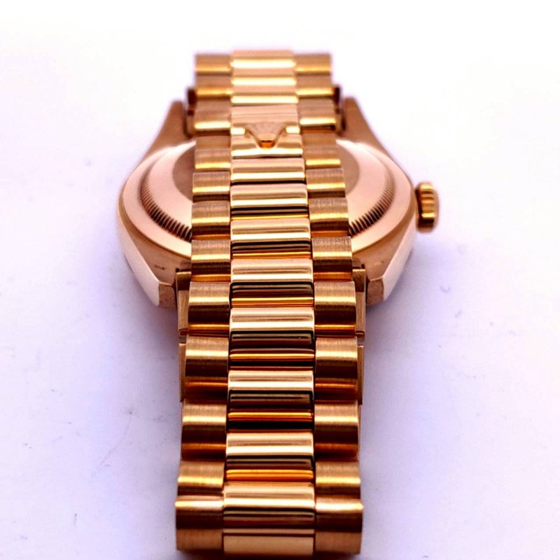 ＊奢華大道國際精品＊【W0648】ROLEX 18K黃金/紅寶石多層鑽面 DAY-DATE 18238 自動上鍊腕表 36MM-11