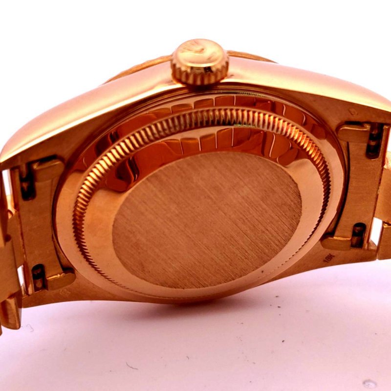 ＊奢華大道國際精品＊【W0648】ROLEX 18K黃金/紅寶石多層鑽面 DAY-DATE 18238 自動上鍊腕表 36MM-14