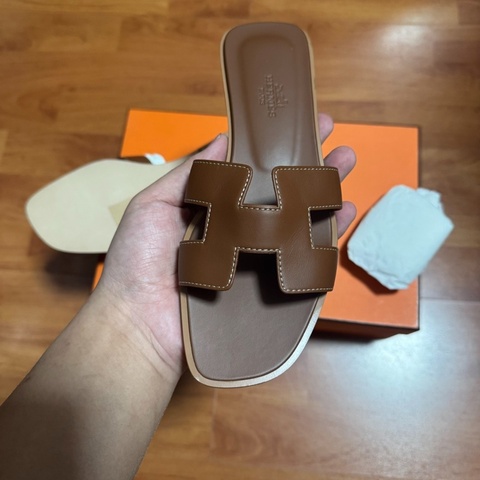 HERMES愛馬仕Oran休閒舒適套腳 女款 棕色 35.5碼