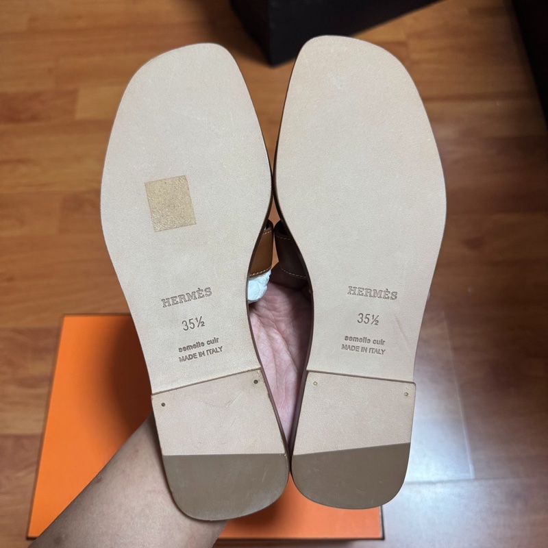 HERMES愛馬仕Oran休閒舒適套腳 女款 棕色 35.5碼-3