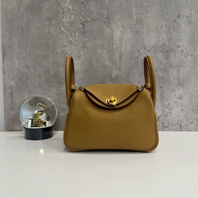 Hermes mini Lindy 餅乾色 金釦 全新閒置-0