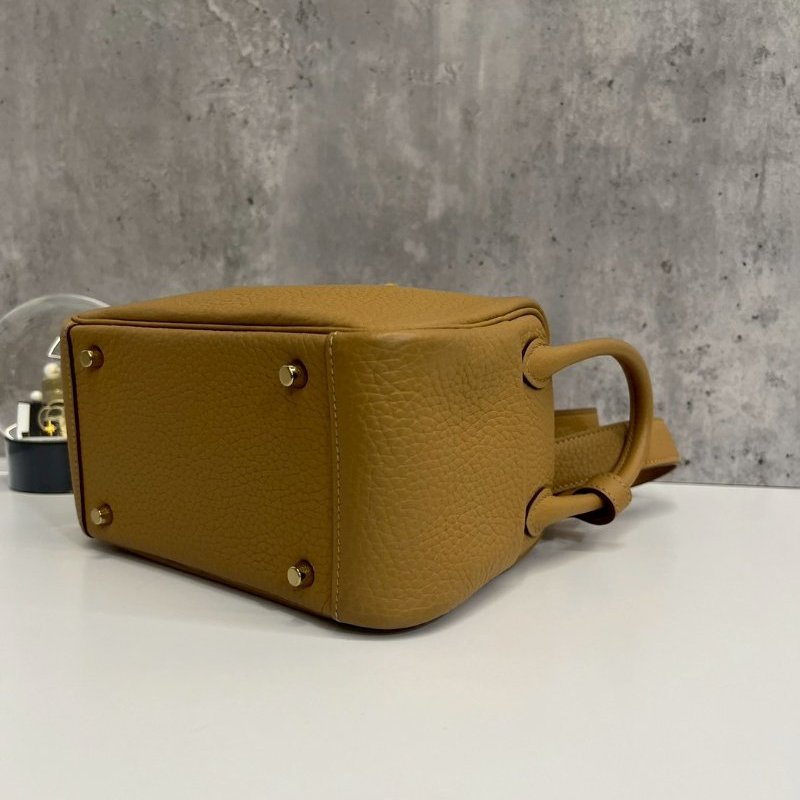 Hermes mini Lindy 餅乾色 金釦 全新閒置-5