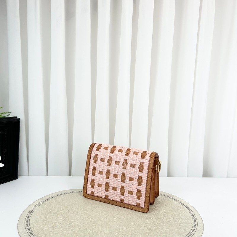 Lv/路易威登  芯片款 Dauphine達芙妮 限量款 單肩斜挎包 粉色編織 漆皮拼牛皮 內裡新款銅牌-3