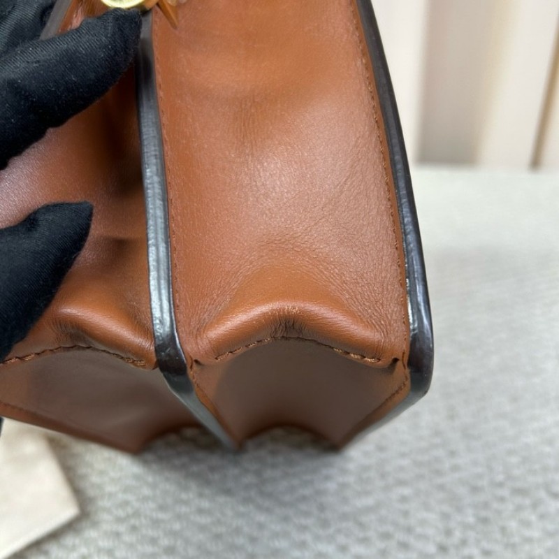 LV路易威登Dauphine達芙妮老花拼皮 經典老花配棕色小牛皮 皮質柔軟 可單肩可斜挎 肩帶可調節 容量實用 日常百搭-7