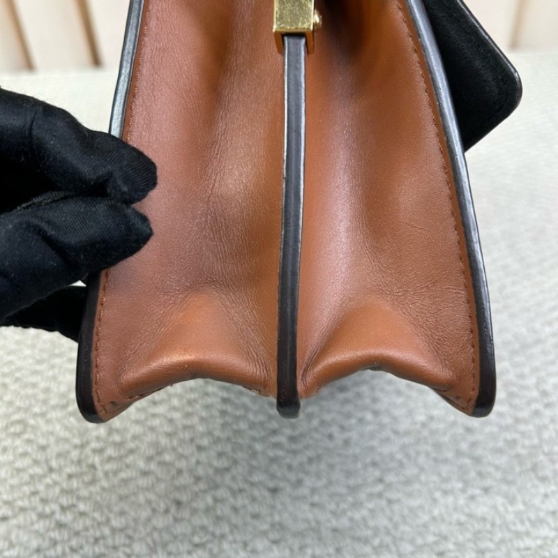 LV路易威登Dauphine達芙妮老花拼皮 經典老花配棕色小牛皮 皮質柔軟 可單肩可斜挎 肩帶可調節 容量實用 日常百搭-9