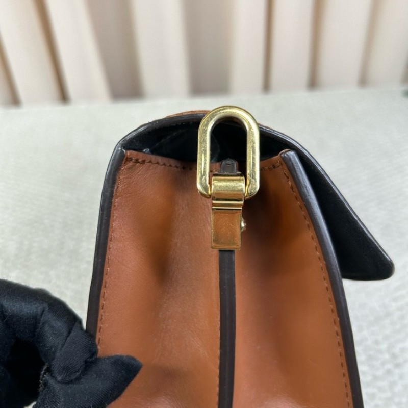 LV路易威登Dauphine達芙妮老花拼皮 經典老花配棕色小牛皮 皮質柔軟 可單肩可斜挎 肩帶可調節 容量實用 日常百搭-10