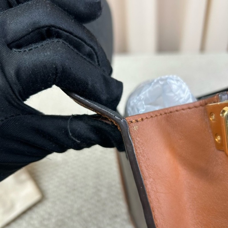 LV路易威登Dauphine達芙妮老花拼皮 經典老花配棕色小牛皮 皮質柔軟 可單肩可斜挎 肩帶可調節 容量實用 日常百搭-13