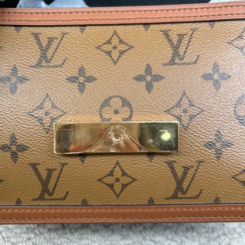 LV路易威登Dauphine達芙妮老花拼皮 經典老花配棕色小牛皮 皮質柔軟 可單肩可斜挎 肩帶可調節 容量實用 日常百搭-15