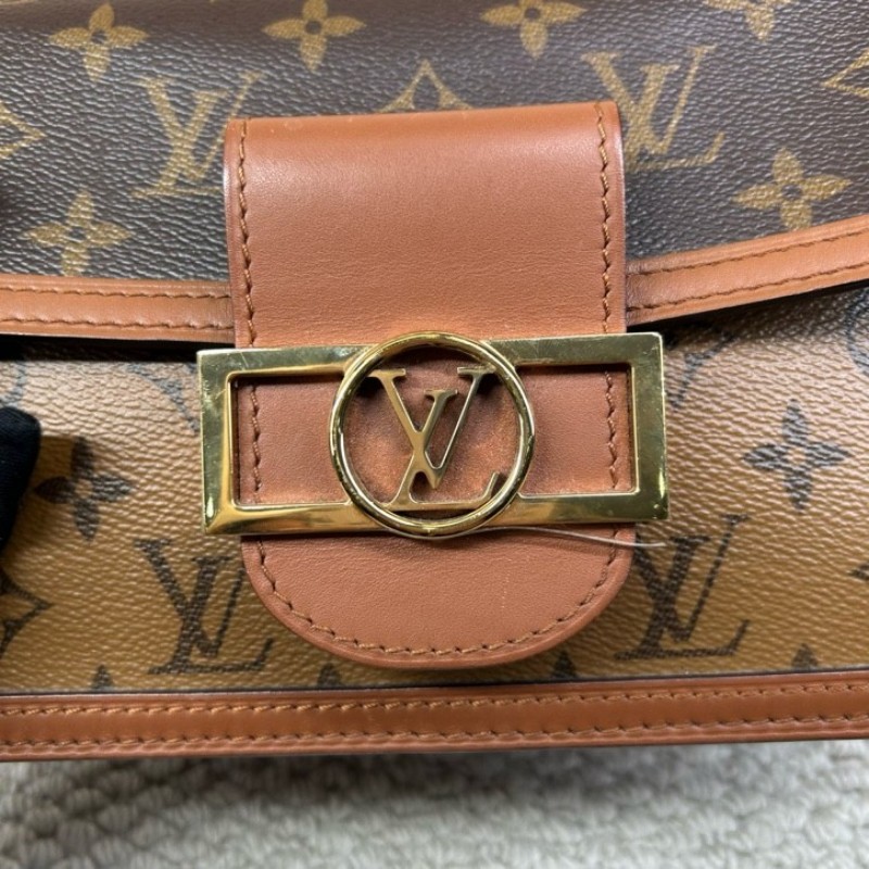 LV路易威登Dauphine達芙妮老花拼皮 經典老花配棕色小牛皮 皮質柔軟 可單肩可斜挎 肩帶可調節 容量實用 日常百搭-17