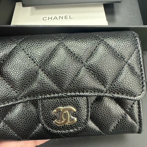 Chanel 經典牛皮拉鏈卡包 零錢包 全新閑置