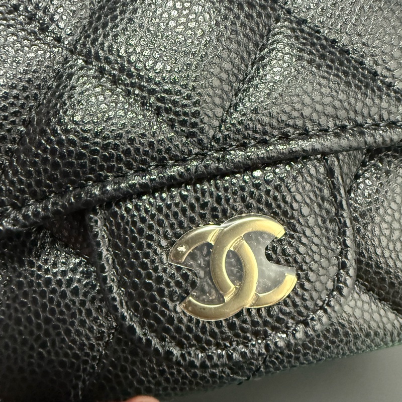 Chanel 經典牛皮拉鏈卡包 零錢包 全新閑置-3