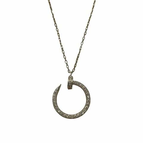 CARTIER JUSTE UN CLOU 滿鑽釘子項鍊 K18WG