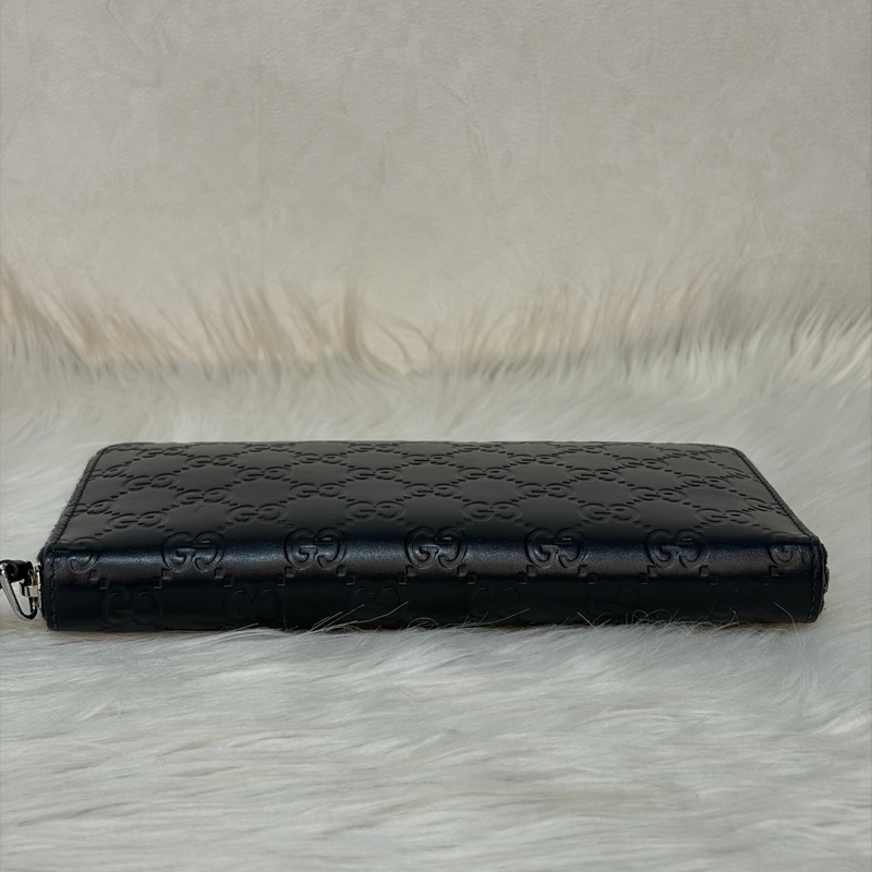 GUCCI 447906 深藍 全皮 拉鍊夾 零錢包 手機包 支票夾 護照夾 長夾-4