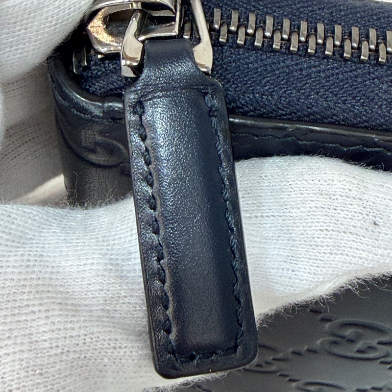 GUCCI 447906 深藍 全皮 拉鍊夾 零錢包 手機包 支票夾 護照夾 長夾-11