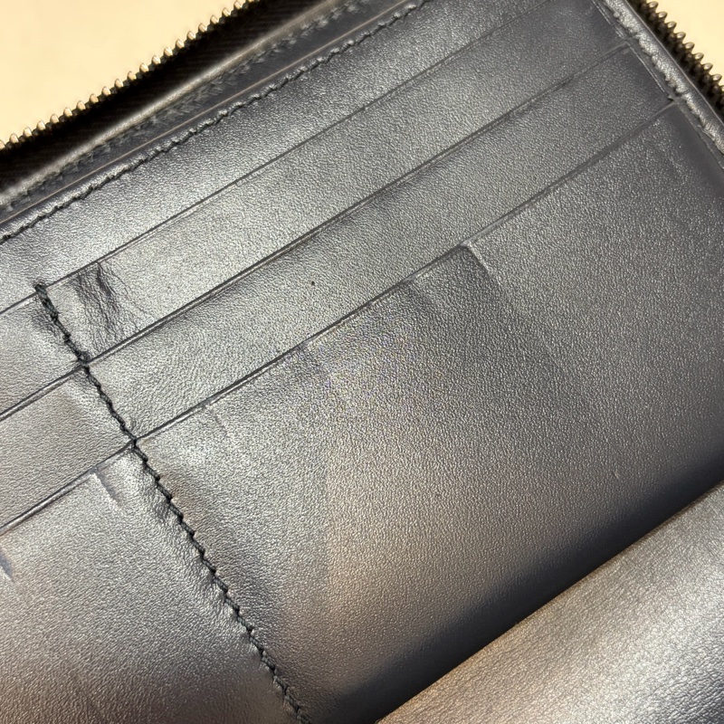 GUCCI 447906 深藍 全皮 拉鍊夾 零錢包 手機包 支票夾 護照夾 長夾-32