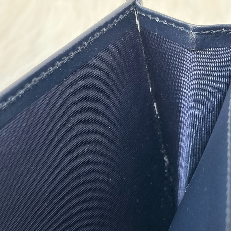 GUCCI 447906 深藍 全皮 拉鍊夾 零錢包 手機包 支票夾 護照夾 長夾-43