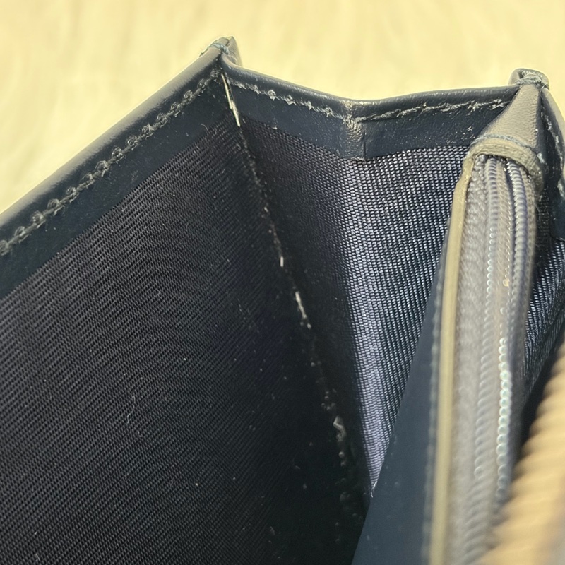 GUCCI 447906 深藍 全皮 拉鍊夾 零錢包 手機包 支票夾 護照夾 長夾-44