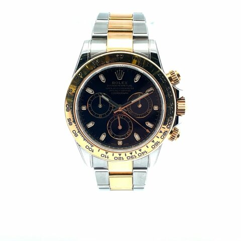 ＊奢華大道國際精品＊【W0653】ROLEX 勞力士116503Daytona 新款黑面半金40MM自動腕錶